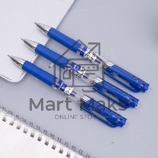 Набор ручек гелевых Deli Mate EQ10430-P автоматическая, прозрачный/синий, d=0.5мм, синие чернила, коробка картонная (12шт)