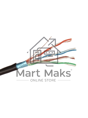 Кабель Exegate FTP 4 пары кат.5e, медь, экран, внешн. прокладка, без троса, бухта 305м, черный, PE