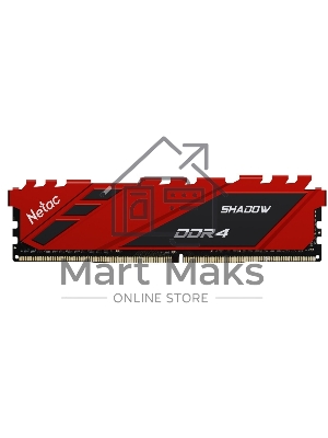 Оперативная память NETAC Shadow, DDR4, 8Gb (1x8Gb), 2666MHz, CL19, DIMM, с радиаторами, красный