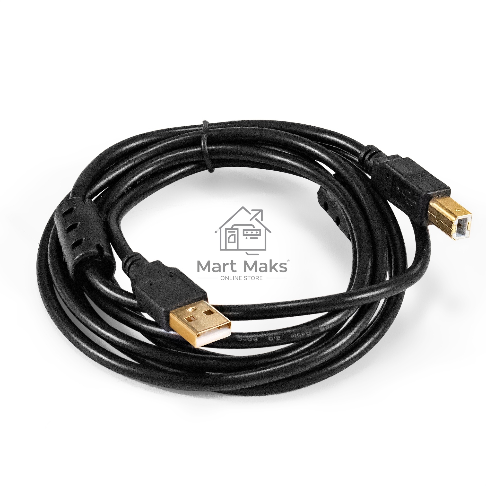 Кабель USB 2.0 ExeGate EX-CCF-USB2-AMBM-2.0 (Am/Bm, 2,0м, 2 фильтра)