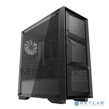 Компьютерный корпус Deepcool MATREXX 50 MESH 4FS без БП, боковое окно (закаленное стекло), 3xColor LED 120мм ветилятора спереди, 1xColor LED 120мм ветилятор сзади, черный, ATX