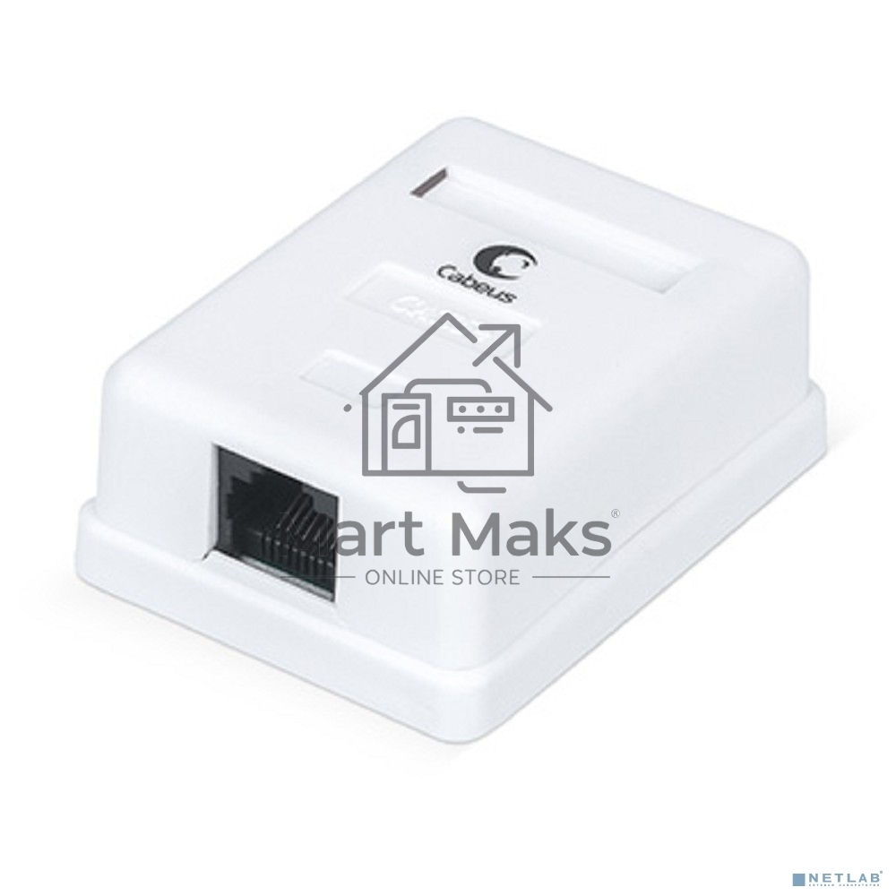 Розетка компьютерная Cabeus WS-8P8C-Cat.5e-1 RJ-45, категория 5e, одинарная, внешняя, Dual IDC