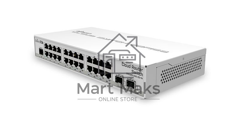 Коммутатор Mikrotik CRS326-24G-2S+IN with 800 MHz CPU, 512MB RAM, 24xGigabit LAN, 2xSFP+ cages, RouterOS L5 or SwitchOS (dual boot), desktop case, PSU