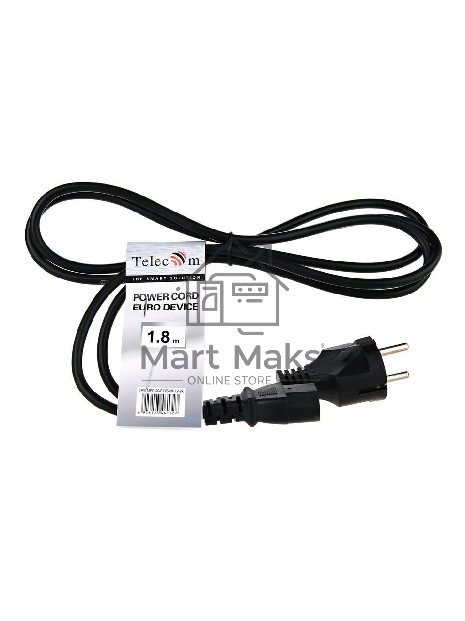 Кабель компьютер - розетка 1.8m 220V (Европейский стандарт) VCOM/TELECOM