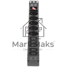 Блок розеток горизонтальный ExeGate ServerPro PDU-19H008 Al-5C135S-C14-SW, 19
