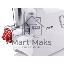 Мясорубка электрическая Gorenje MG1701W белый, 1700 Вт, 2.3 кг/мин, реверс, защита от перегрузки, насадки - 2