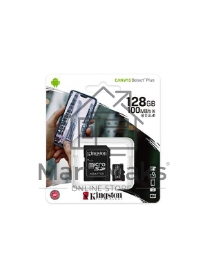 Флеш карта microSDHC 128Gb microSDXC Kingston <SDCS2/128Gb> Class10 UHS-I Canvas Select up to 100Mb/s с адапт.