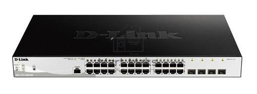 Коммутатор D-Link DGS-1210-28MP/ME/B1A Управляемый коммутатор 2 уровня с 24 портами 10/100/1000Base-T и 4 портами 1000Base-X SFP (24 порта с поддержкой PoE 802.3af/802.3at (30 Вт), PoE-бюджет 370 Вт)