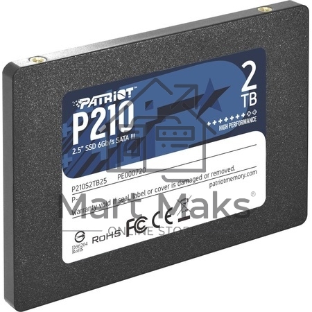 Накопитель SSD Patriot P210, 2TB, SATA III, 2.5
