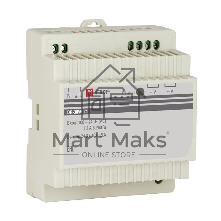 Блок питания 24В DR-30W-24 EKF dr-30w-24