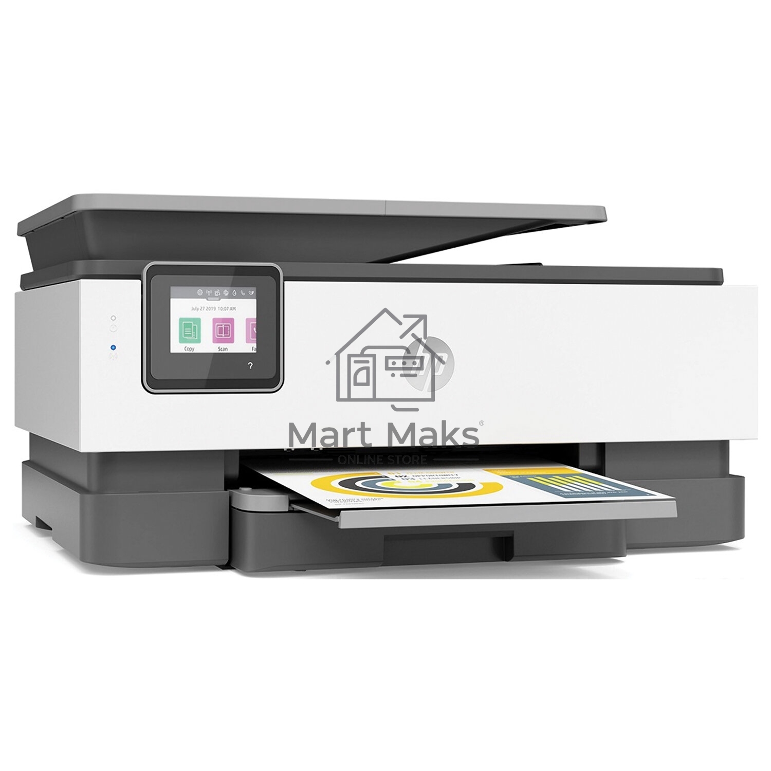 МФУ струйный HP OfficeJet 8023 (1KR64B), A4, цвтной, печ. до 20 стр/мин. (ч/б), до 10 стр/мин. (цвет), скан. до 8 стр/мин. (ч/б) 3.5 стр/мин. (цвет), 1200 x 1200 dpi, USB, RJ-45, Wi-Fi, Air Print