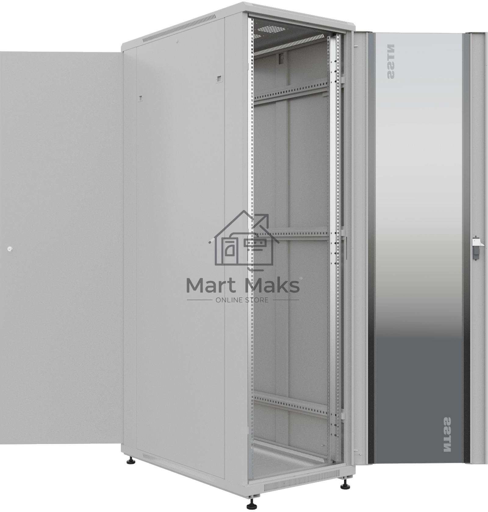 Шкаф серверный NTSS Премиум (NTSS-R42U80100GS) напольный 42U 800x1000мм пер.дв.стекл металл 900кг серый IP20 сталь