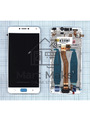 Дисплей для Asus ZenFone 4 Max ZC554KL белый с рамкой