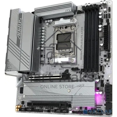 Материнская плата GIGABYTE B650M AORUS ELITE AX ICE, AM5, AMD B650, 4xDDR5, 4xSATA, 2xM.2, 1xPCIe 4.0 x16, 1xPCIe 4.0 x4, 1xDP, 1xHDMI, 1x2.5Gb LAN, Wi-Fi 6E, Bluetooth 5.3, S/PDIF, 2xUSB-C 10Gbps, 2xUSB-A 10Gbps, 5xUSB-A 5Gbps, 4xUSB-A 2.0, 2x3.5 мм, 7.1
