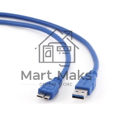 Кабель Gembird/Cablexpert USB 3.0 Pro, AM/microBM 9P, 30 см, экран, синий, пакет
