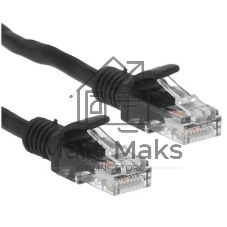 Патч-корд медный UTP Cablexpert PP10-0.25M/BK cat.5e, 0.25м, литой, многожильный, черный