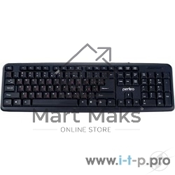 Клавиатура PERFEO PF-6106-USB черный(Perfeo клавиатура стандартная, PS/2, черная (PF-6106-ST) Размеры: 442x132x25 мм)