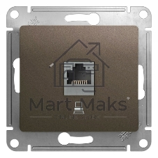 Механизм компьютерной розетки 1-м Glossa RJ45 кат.5е шоколад SchE GSL000881K