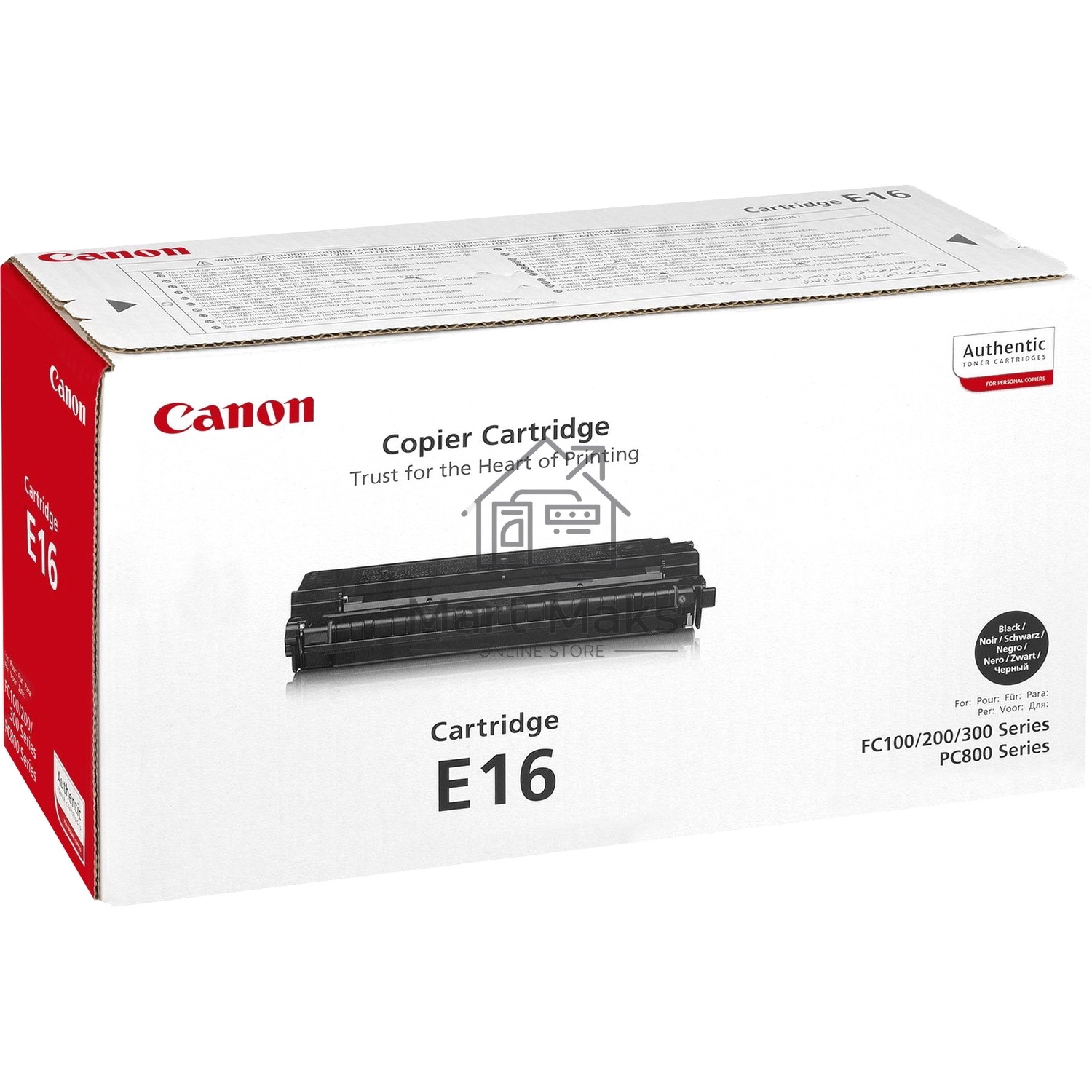 Картридж лазерный Canon Е-16 (1492A003) черный для FC-200/210/220/226/230/310/330/336/530 2000 стр.