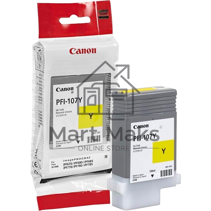 Картридж струйный Canon PFI-107Y (6708B001) желтый (130 мл) для Canon iP F680/685/780/785