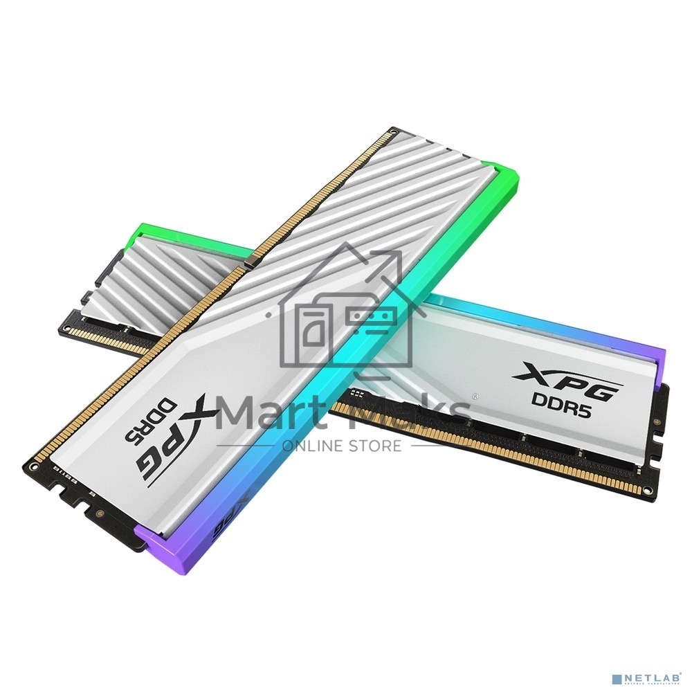 Оперативная память XPG Lancer Blade RGB, DDR5, 32Gb (2x16Gb), 6000MHz, CL34, DIMM, с радиаторами, RGB, белый