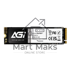Накопитель SSD AGI AI298, 4Tb, PCIe 3.0 x4, M.2 2280, NVMe, R/W 2400/1800