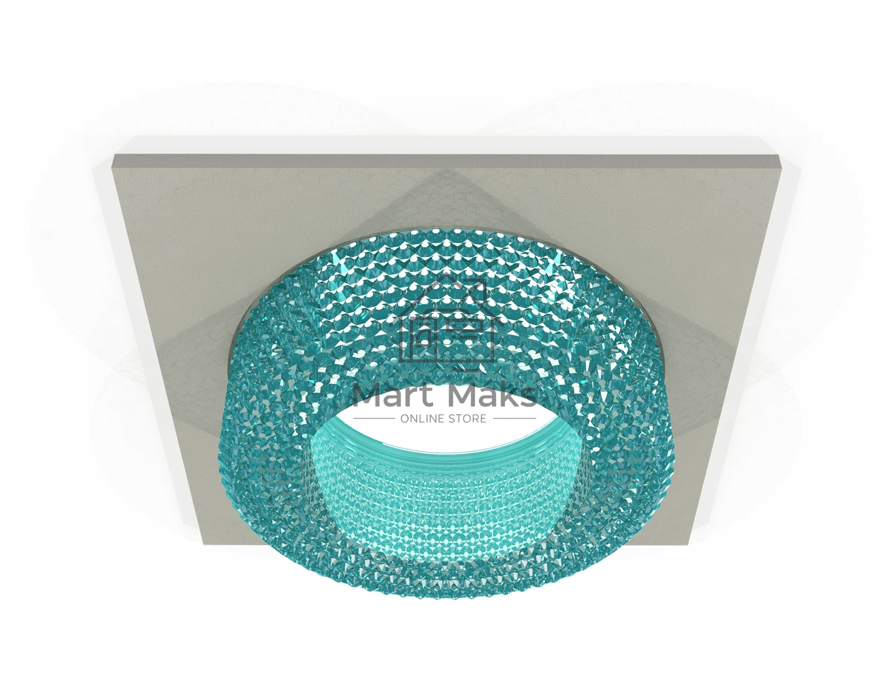 Комплект встраиваемого светильника Ambrella light XC7633023 SGR/BL серый песок/голубой MR16 GU5.3 (C7633, N7194)