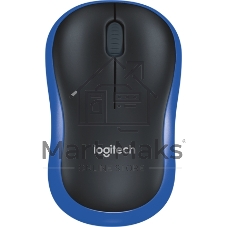 Мышь беспроводная Logitech M185 синий, 1000 dpi, радиоканал, USB, кнопки - 3