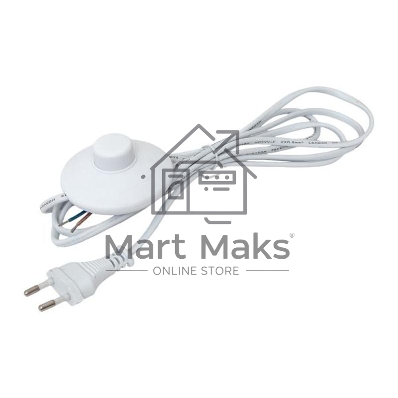 Шнур для бра с ножным выключателем 2м 2х0.5кв.мм EKF ASL-610
