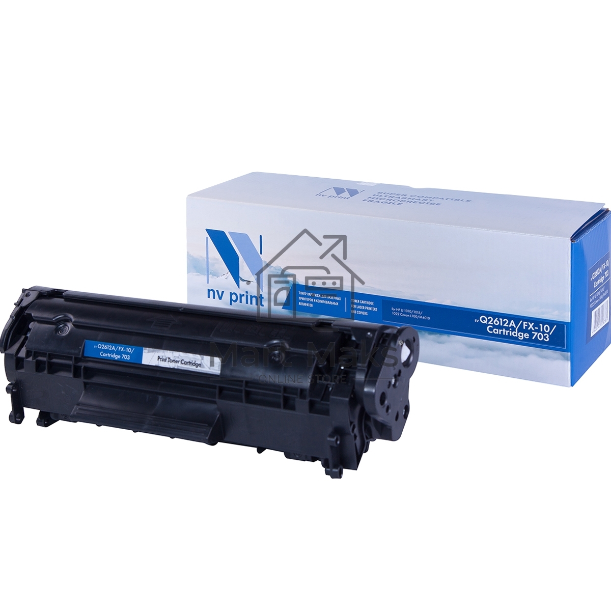 Картридж лазерный NV Print совместимый HP Q2612A/FX-10/Can703 для HP LJ 1010/1015/1022 Canon L100/M4010/ (2000k)