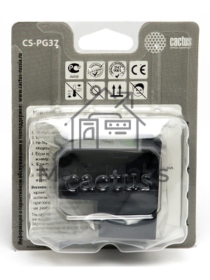 Картридж струйный Cactus CS-PG37 черный (9 мл) для Canon Pixma iP1800/iP1900/iP2500/iP2600/MP140/MP190/MP210/MP220/MP470/MX300/MX310a