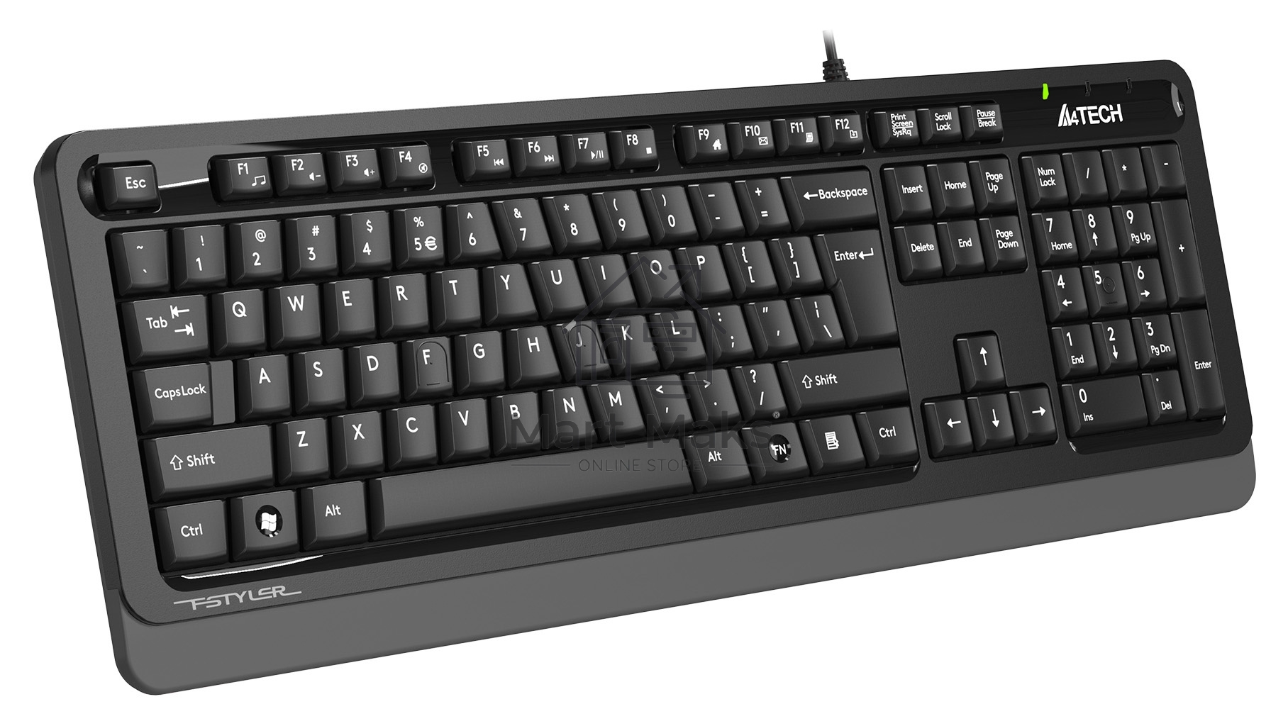 Клавиатура A4Tech Fstyler FKS10 проводная, USB, черный/серый