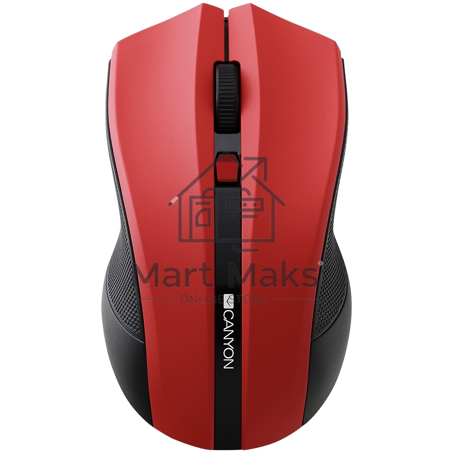 Мышь беспроводная Canyon MW-5 красный, 1600 dpi, радиоканал, USB, кнопки - 4