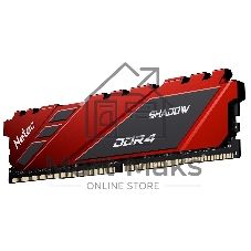Оперативная память NETAC Shadow, DDR4, 8GB (1x8GB), 3600MHz, CL18, DIMM, с радиаторами, красный