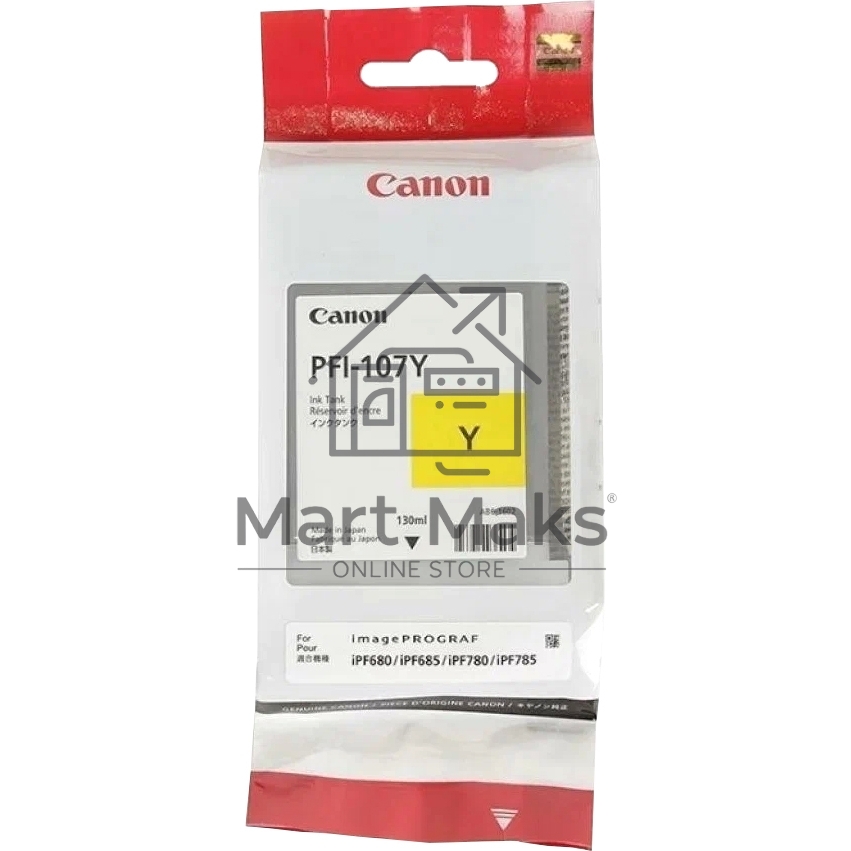 Картридж струйный Canon PFI-107Y (6708B001) желтый (130 мл) для Canon iP F680/685/780/785