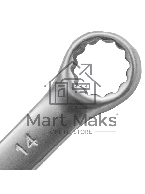 Ключ комбинированный Matrix, 14 мм, CrV, матовый хром