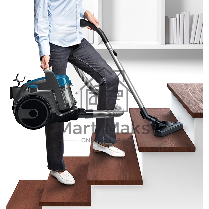 Пылесос Bosch BGS05A220 Global синий/серый, 700/800 Вт, уборка сухая, пылесборник контейнер 1.5 л