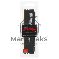 Оперативная память Kingston Fury Beast, DDR5, 16Gb (1x16GB), 5600MHz, CL36, DIMM, с радиатором, черный
