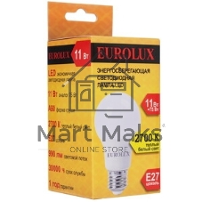 Лампа светодиодная EUROLUX LL-E-A60-11W-230-2,7K-E27