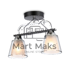 Светильник Ambrella light TR303231/2 BK/CH/SM/FR черный/хром/дымчатый/белый матовый E27*2 max 60W 340*120*250