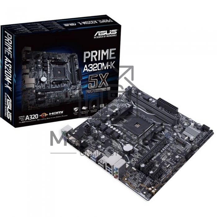 Материнская плата Asus PRIME A320M-K Soc-AM4 AMD A320 2xDDR4 mATX AC`97 8ch(7.1) GbLAN RAID+VGA+HDMI