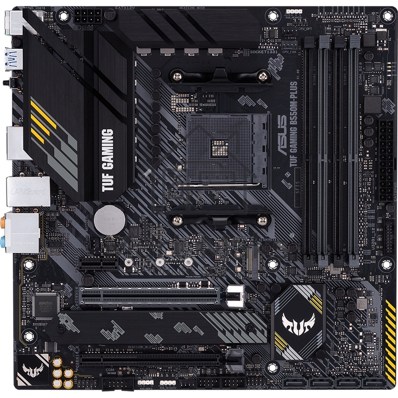 Материнская плата ASUS TUF GAMING B550M-PLUS, AM4, AMD B550, 4xDDR4, 4xSATA, 2xM.2, 1xPCIe 4.0 x16, 1xPCIe 3.0 x16, 1xPCIe x1, 1xHDMI, 1xDP, 1x 2.5Gb LAN, 4xUSB-A 3.2 Gen 1, 1xUSB-A 3.2 Gen 2, 2xUSB-A 2.0, 1xUSB-C 3.2 Gen 2, 5x3.5 мм, 7.1, mATX