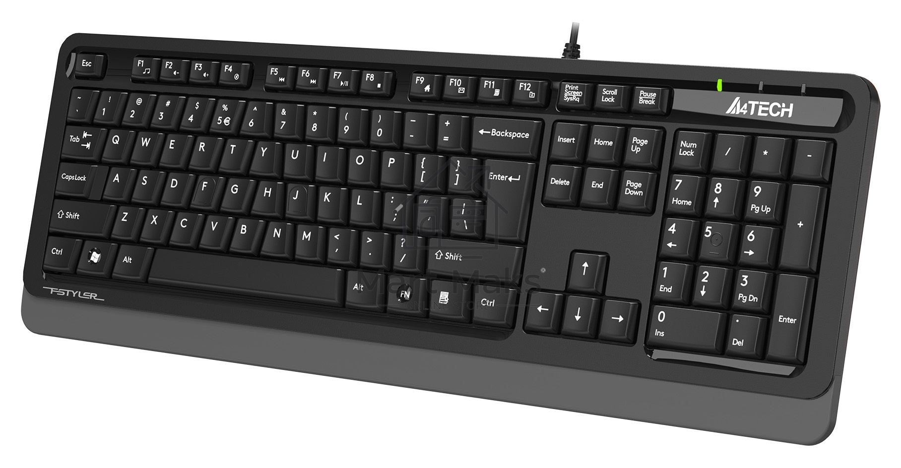 Клавиатура A4Tech Fstyler FKS10 проводная, USB, черный/серый