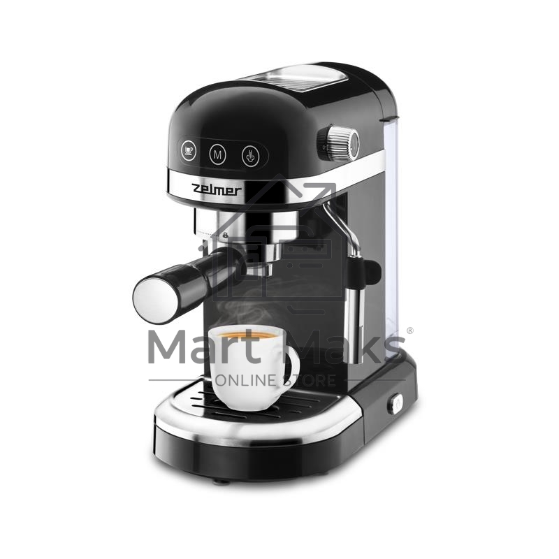 Кофеварка рожковая Zelmer EXPRESSO ZCM7295 черный, исп. кофе - молотый/чалды, 1.4 л, 1350 Вт, 20 Бар.