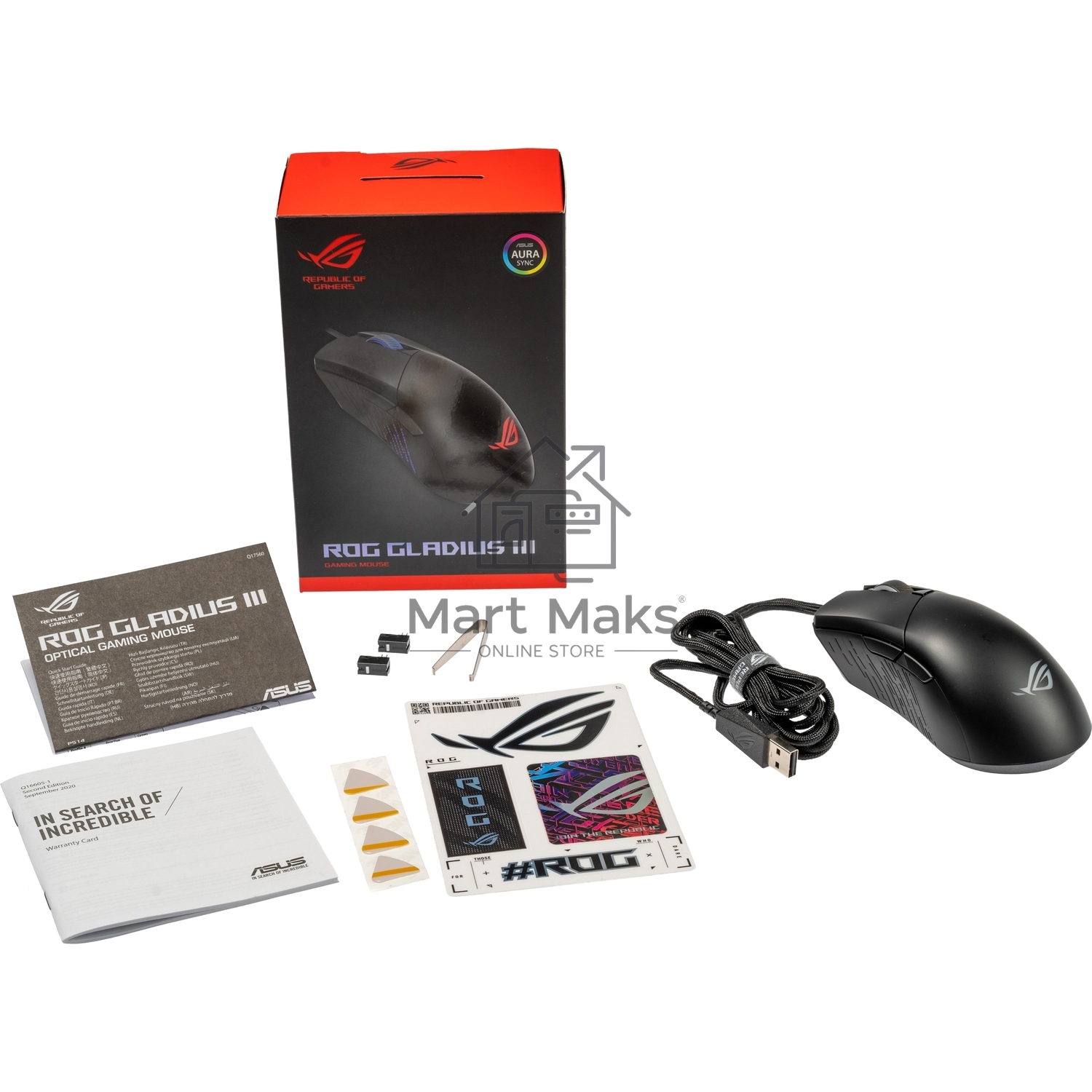 Мышь проводная ASUS ROG Gladius III черный, 19000 dpi, USB, кнопки - 6