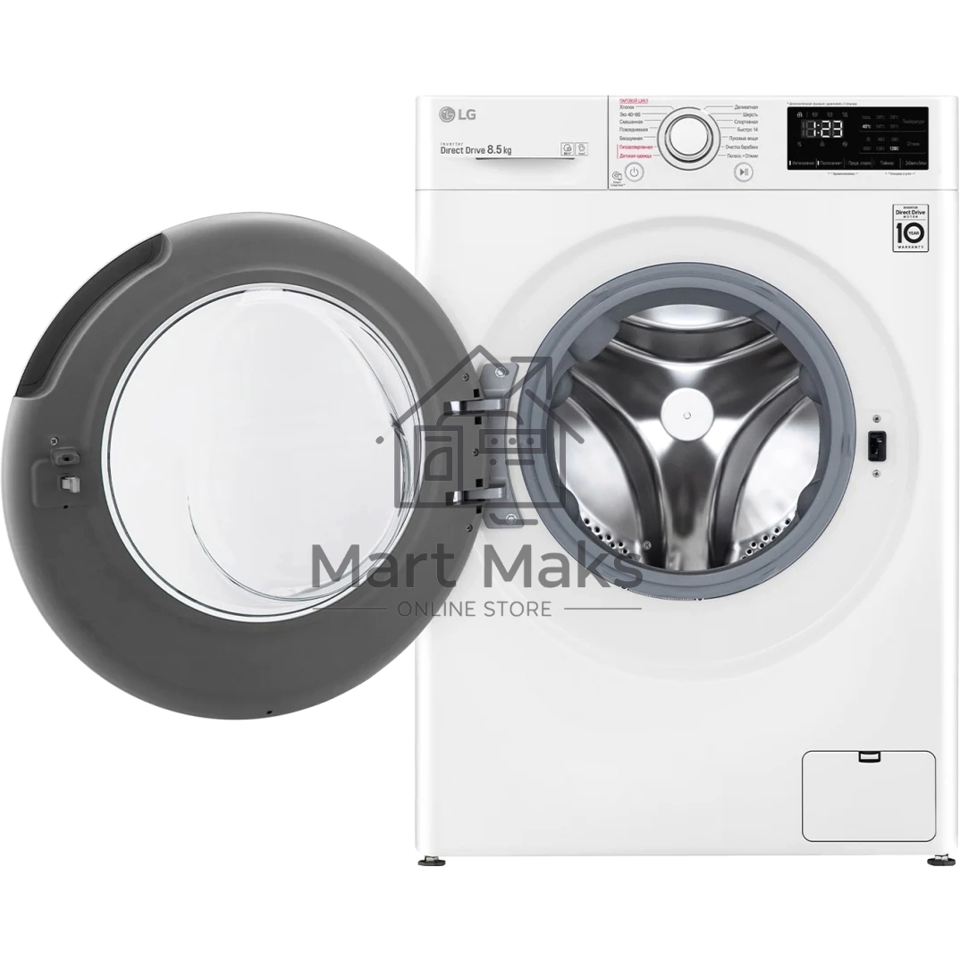 Стиральная машина LG F2V3GS3W белый, загрузка фронтальная 8,5 кг, 1200 об/мин., класс: А