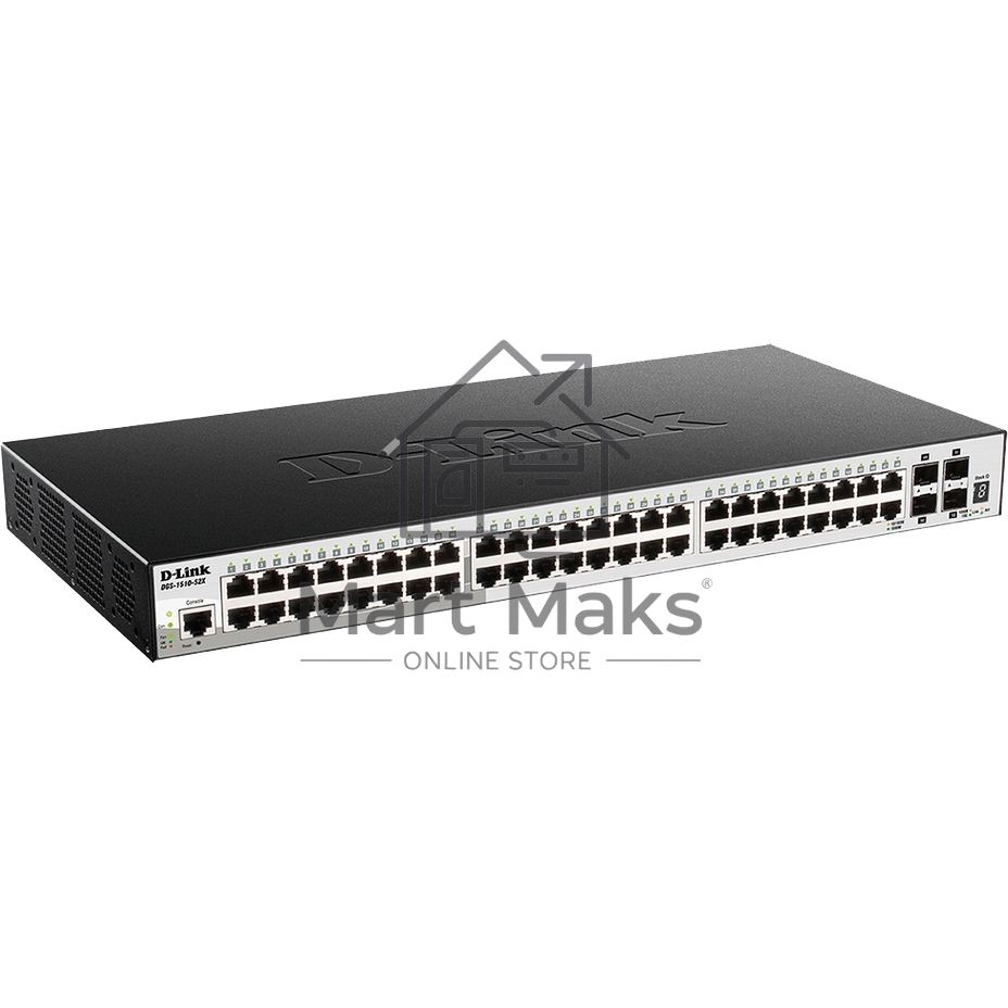 Коммутатор D-Link DGS-1510-52X/A2A Настраиваемый стекируемый коммутатор SmartPro уровня 2+ с 48 портами 10/100/1000Base-T и 4 портами 10GBase-X SFP+