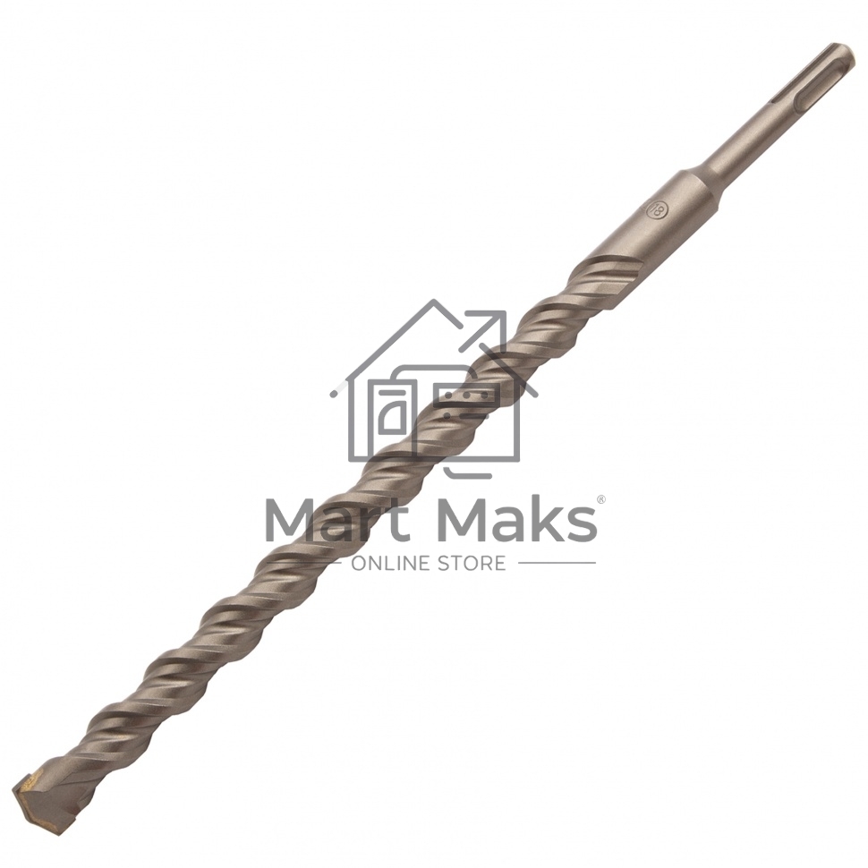 Бур по бетону, двойная спираль, Cobalt W-tip, 18x310 мм, SDS PLUS Denzel