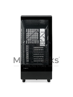 Компьютерный корпус без блока питания HSPD F510, Panoramic Mid Tower, черный, TG, 0.5 SPCC, no fans ATX, mATX, mITX 180/280/160мм 1x2.5