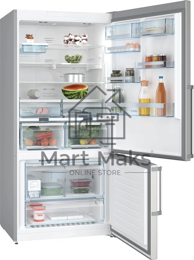 Холодильник Bosch KGN86AI32U серебристый двухкамерный 479/140л морозилка снизу